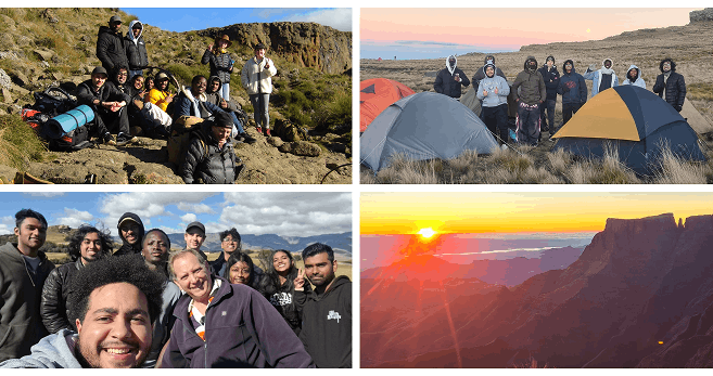 UKZN Architecture students on top of the Drakensberg.