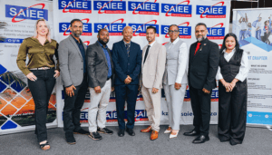 Conference presenters, from left: Ms Kirstin Hagglund, Professor Tahmid Quazi, Mr Frans Shanyata, Mr Leanetse Matutoane, Mr Avarn Kooblal, Ms Zanele Mhaule, Dr Mohamed Fayaz Khan, and Ms Arisa Sohun Samjowan.